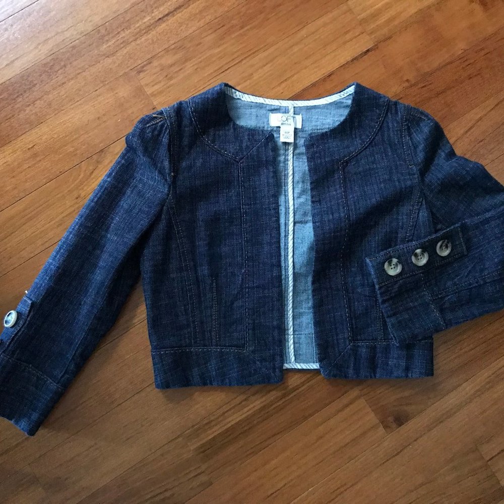 Ann Taylor Loft Petite Cropped Denim Jacket 00